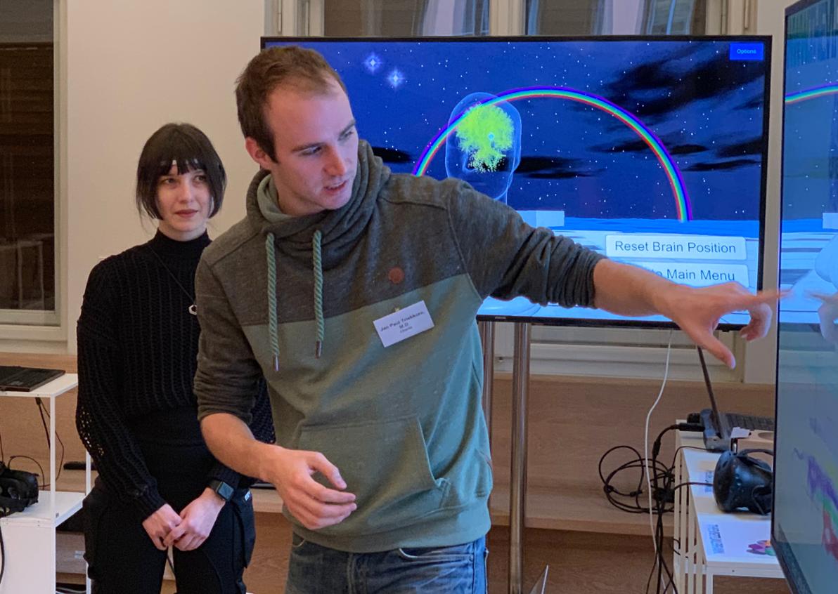 Jessica and Paul presenting BrainModes and The Virtual Brain at the Einstein Centre for Digital Futures 