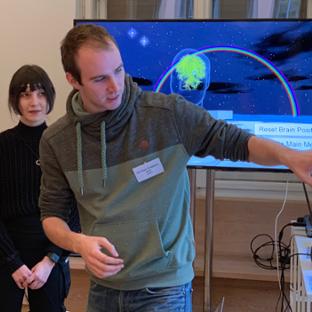 Jessica and Paul presenting BrainModes and The Virtual Brain at the Einstein Centre for Digital Futures 